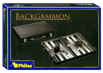 Backgammon 15 inch Black Crocodile