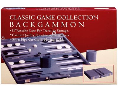Backgammon 15 inch Vinyl Attache Case